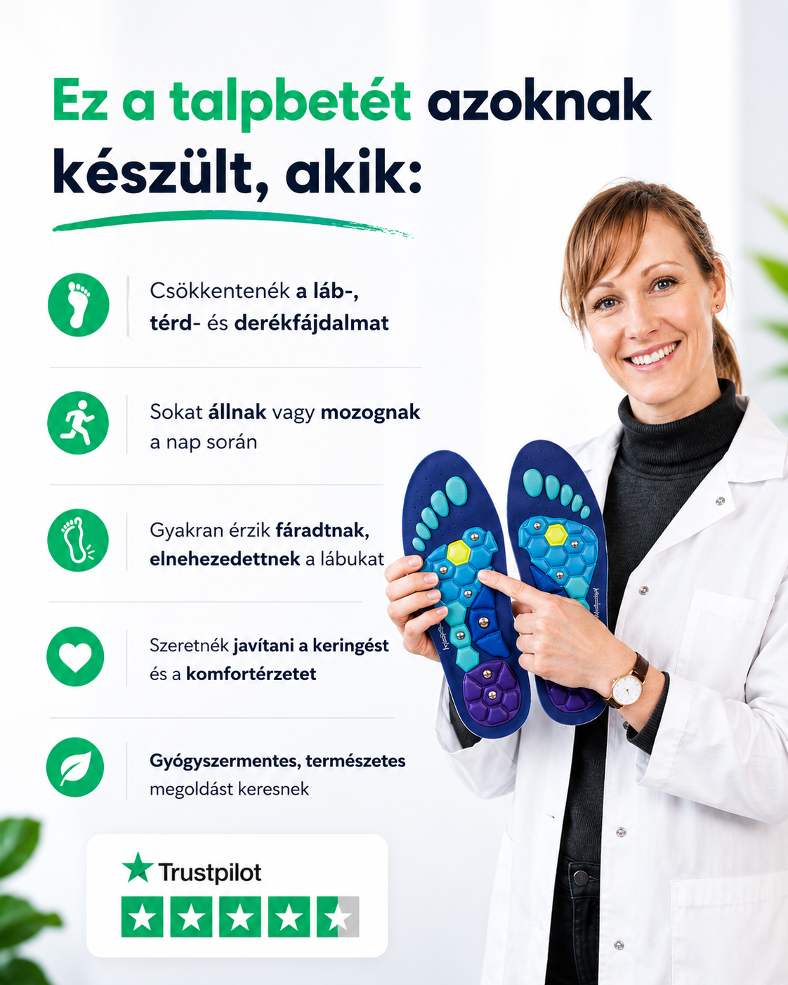 VENTRA Mágneses Akupresszúrás Talpbetét